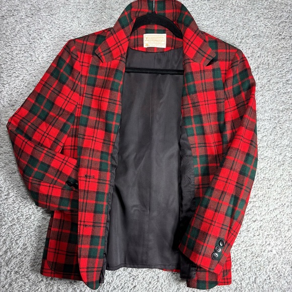 Vintage Pendleton Blazer Womens Small Virgin Wool Tartan Plaid Pockets Academia - Picture 5 of 6